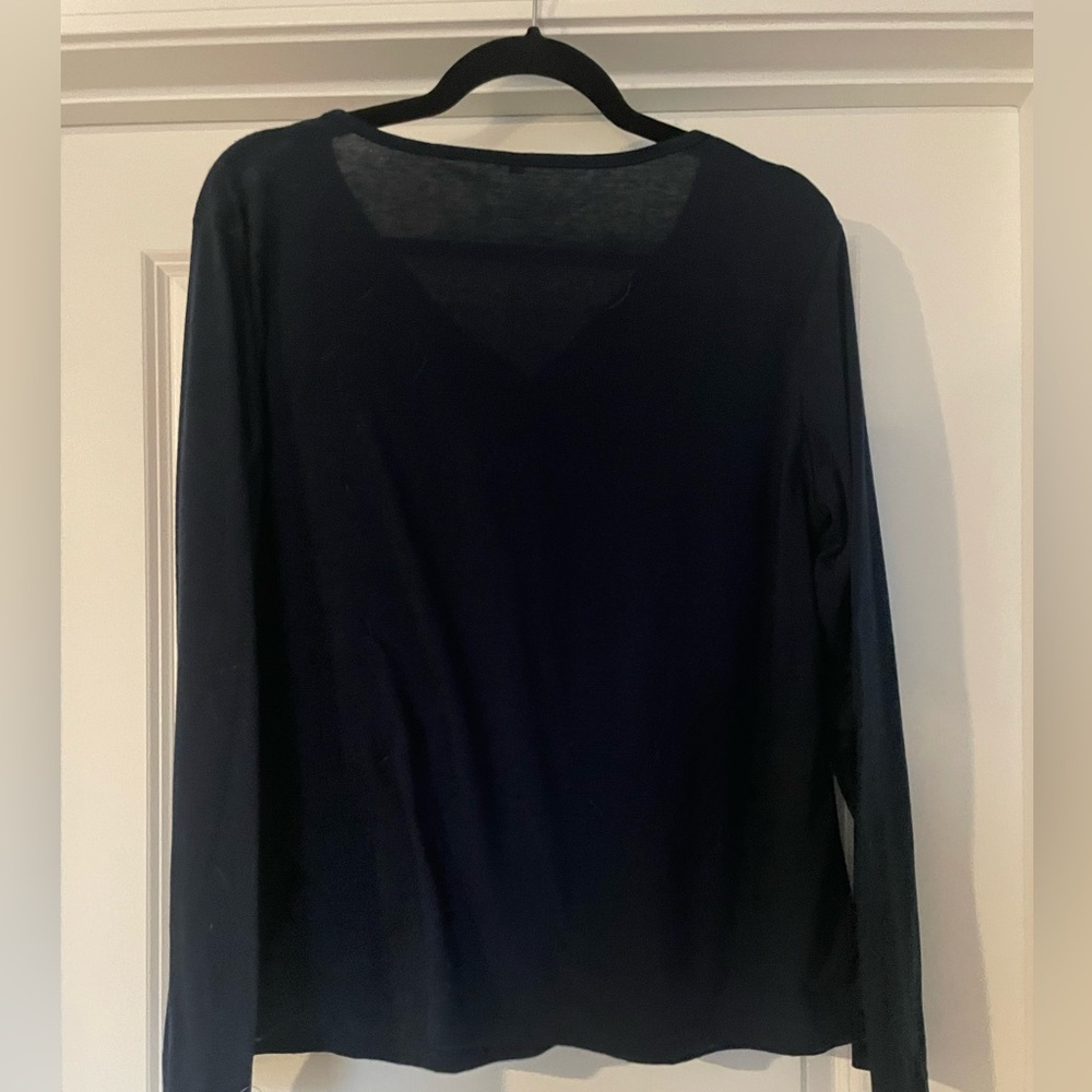 Navy Blue Shirt with Gold Buttons